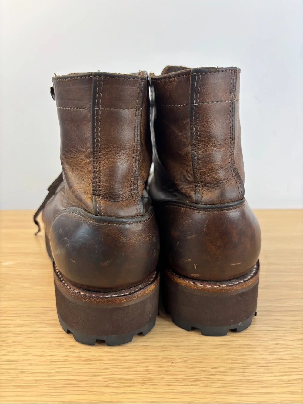 Jim Green 719 Men's 8-8.5 Brown Durable Leather Lace-Up Work Boots